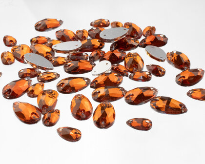 Naaistenen Pear Amber (7x12mm)