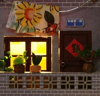 Book Nook - mini 3D wereld - Time Old Alley balkon