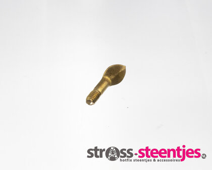 Hotfix applicator opzetstukje mini strijkboutje zijaanzicht met logo