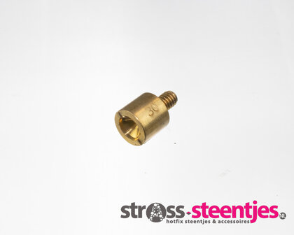 Hotfix applicator opzetstukje tip ss30 - 6 mm zijaanzicht met logo