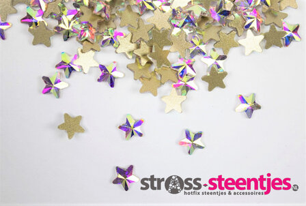 Sterretje 7 mm Crystal AB Non hotfix Rhinestones figuren Superior Glamour kwaliteit  (5034) met logo