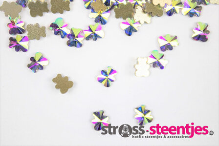 Beertje 7 mm Crystal AB Non hotfix Rhinestones figuren Superior Glamour kwaliteit  (5060) met logo