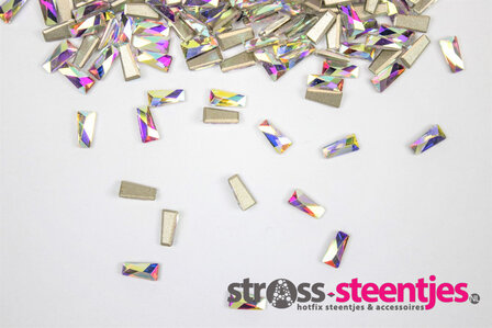 Smalle Trapeze 6 mm Crystal AB Non hotfix Rhinestones figuren Superior Glamour kwaliteit met logo