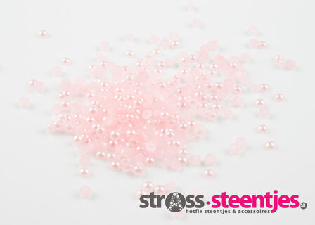 Non-Hotfix Parels Licht Roze 3 mm (SS12) per 10 gram (ca. 1000 stuks) met logo