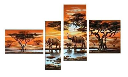 Olifant 4 luik diamond painting