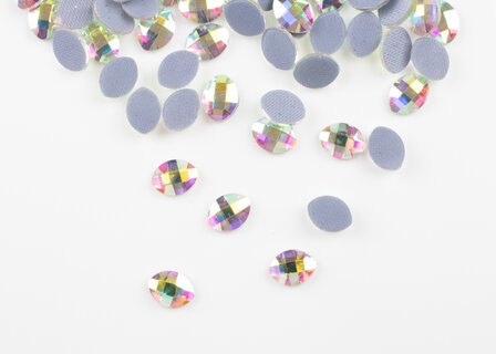 Bolle Ovaal 8 mm Crystal AB Hotfix Rhinestones Figuren Superior (1030)