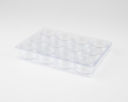 Opbergdoosje / sorteerbakje met 12 potjes
