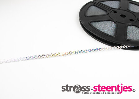 Strijkbare Pailletten - kleur Silver met logo