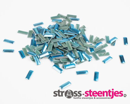 Hotfix Nailheads Kleur Blauw rechthoek (ca. 225 stuks) met logo