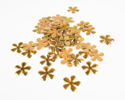 Hotfix Nailheads Kleur Goud Bloem (ca. 35 stuks)