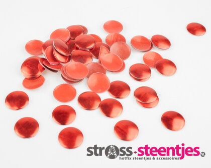 Hotfix Nailheads Kleur Rood rond 10 mm (ca. 60 stuks) met logo