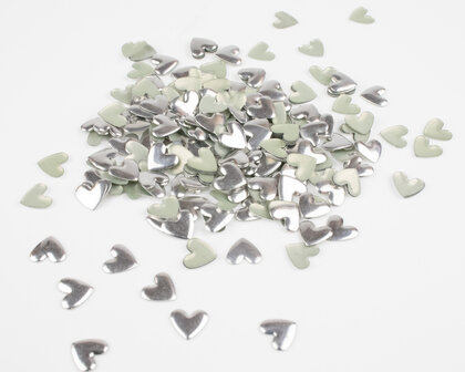 Hotfix Nailheads Kleur Zilver Hart (klein) (ca. 75 stuks)