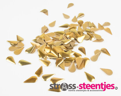 Hotfix Nailheads Kleur Goud druppel (ca. 100 stuks) met logo