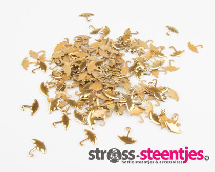 Hotfix Nailheads Kleur Goud paraplu (ca. 200 stuks) met logo