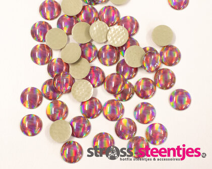 Hotfix Epoxy 8 mm Paars met holografische glans (ca. 45 stuks) met logo