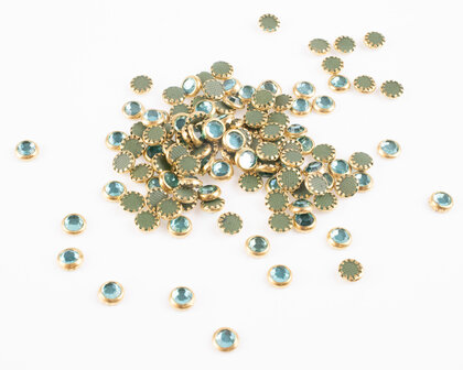 Hotfix Trim SS 16 Kleur Aqua Bohemica in Gold cup (per 144 stuks)