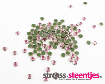 Hotfix Trim SS 16 Kleur Rose in Silver cup (per 144 stuks) met logo