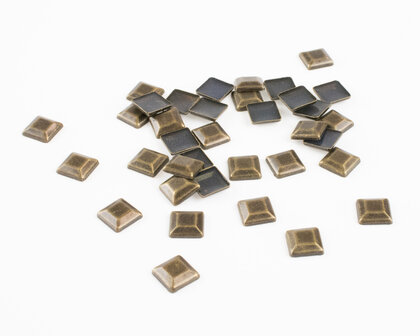 Hotfix Studs Figuur Vierkant 7 mm Kleur Brons (per 36 stuks)