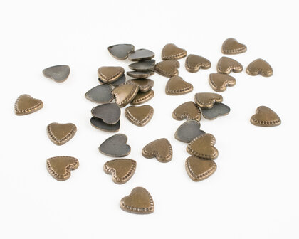 Hotfix Studs Figuur Hart 8-10 mm Kleur Brons (per 36 stuks)