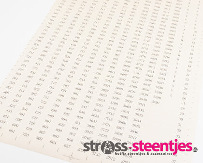 Diamond Painting  stickervel met alle kleurcodes met logo
