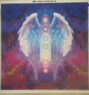 Diamond Painting pakket - Vleugels met de 7 chakra&#039;s 50x50 cm resultaat