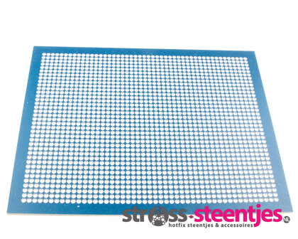 Hotfix patroonplaat SS10 blauw 15x19 cm met logo