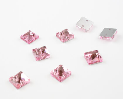 Naaistenen Square Light Rose (8x8mm) per 9 stuks