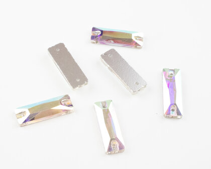 Naaistenen Baguette Crystal AB (8x24mm) per 6 stuks 