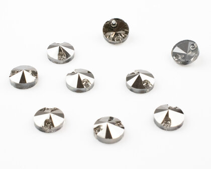 Naaistenen Rivoli Hematite (8mm) per 9 stuks