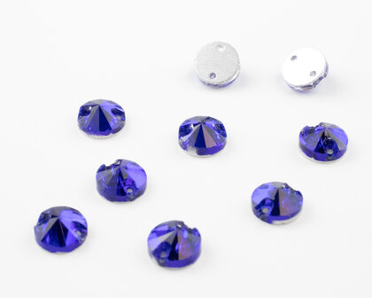 Naaistenen Rivoli Sapphire (8mm) zonder logo