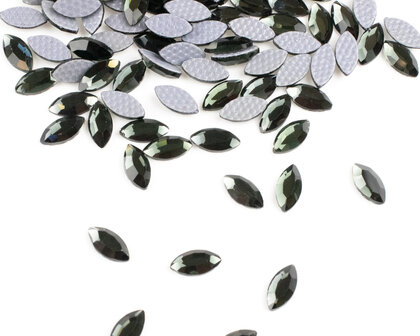 Navette 8 mm Black Diamond Hotfix Rhinestones Figuren Superior Glamour (018) 
