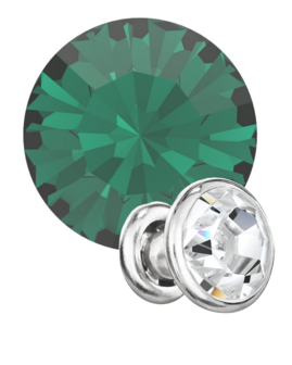 Preciosa Rivets silver - Emerald 50730 (SS29)