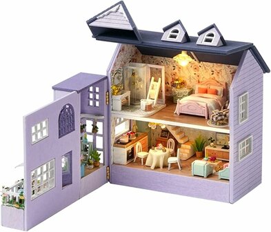 Mini Dollhouse - Villa - Happy House opengeklapt
