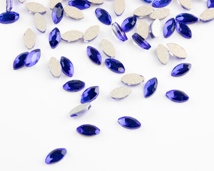 Navette 8 mm Cobalt Non hotfix Rhinestones figuren Superior Glamour 