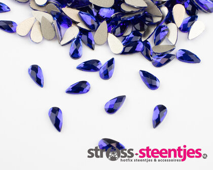 Druppel 8x4 mm Cobalt Non hotfix Rhinestones figuren Superior Glamour met logo