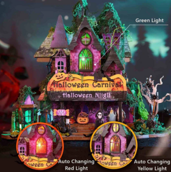Mini Dollhouse - Halloween Night met groene verlichting