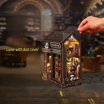 Book Nook - mini 3D wereld - Maggic Coffee met stofkap
