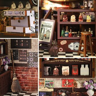 Book Nook - mini 3D wereld - Maggic Coffee details interieur