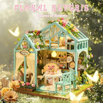 Zelfbouw Mini Dollhouse - tuinkamer - Floral Reverie sfeerfoto