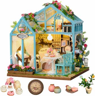 Zelfbouw Mini Dollhouse - tuinkamer - Floral Reverie met onderdeeltjes