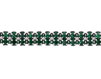 Metal Banding Superior Glamour SS20 (5mm) Emerald - Silver Banding 2 rijen met wit gaasband onzichtbaar (per meter)