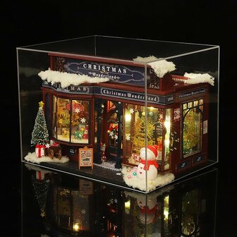 Mini Dollhouse - Shop - Christmas Wonderland in het donker