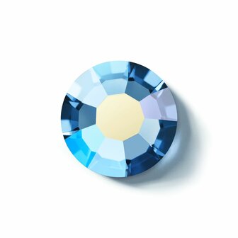 Malibu Blue AB HF 60120 (SS6) - Preciosa hotfix steentjes Chaton Rose Maxima vooraanzicht