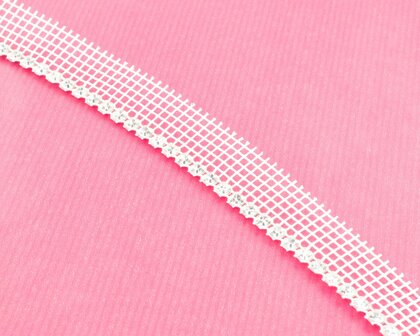 Metal Banding SS16 (4mm) Crystal - Silver Banding 1 rij met wit gaasband aan 1 kant uitgezoomd