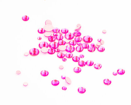 Neon Glitter Fuchsia SS 30 Superior Glamour Hotfix steentjes (per 36 stuks)