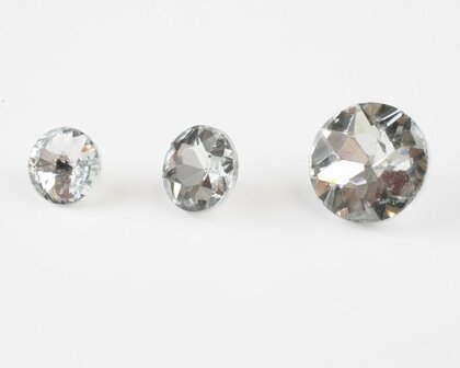 Alle Strass knopen 16 mm, 18 mm en 25mm crystal vooraanzicht