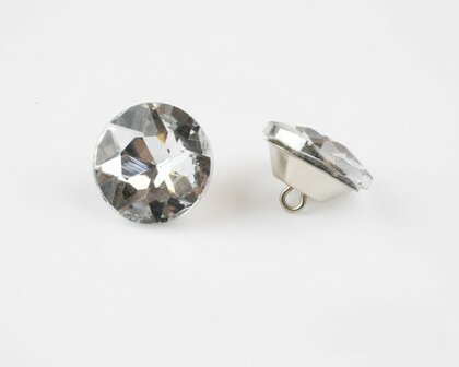 Strass knopen 25 mm crystal