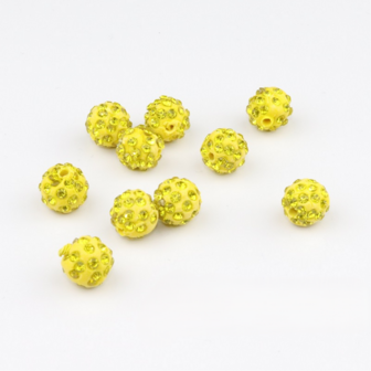 Shamballa kralen - 8 mm - Geel met Citrine SHA8015