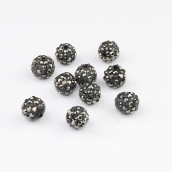 Shamballa kralen - 6 mm - Zwart met Hematite 19