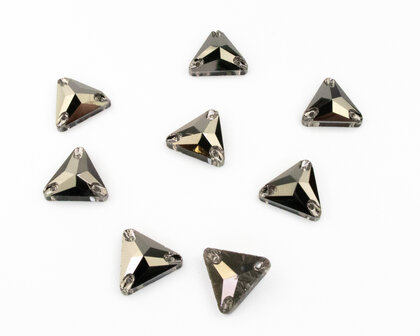 Naaistenen Triangle Hematite (12mm) per 8 stuks